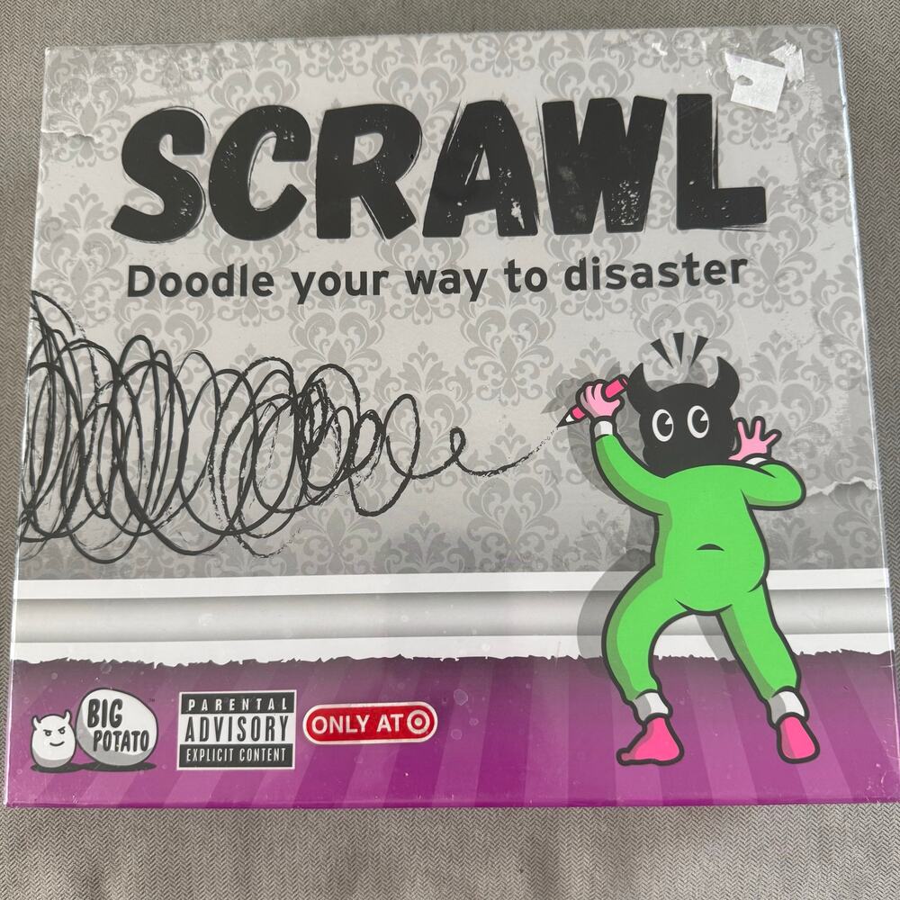 Scrawl Doodle Your Way to Disaster Party Game Big Potato Target Exclusive New